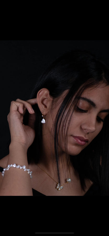 Heart Pearl Jewelry Set - Crafted with Sterling Silver