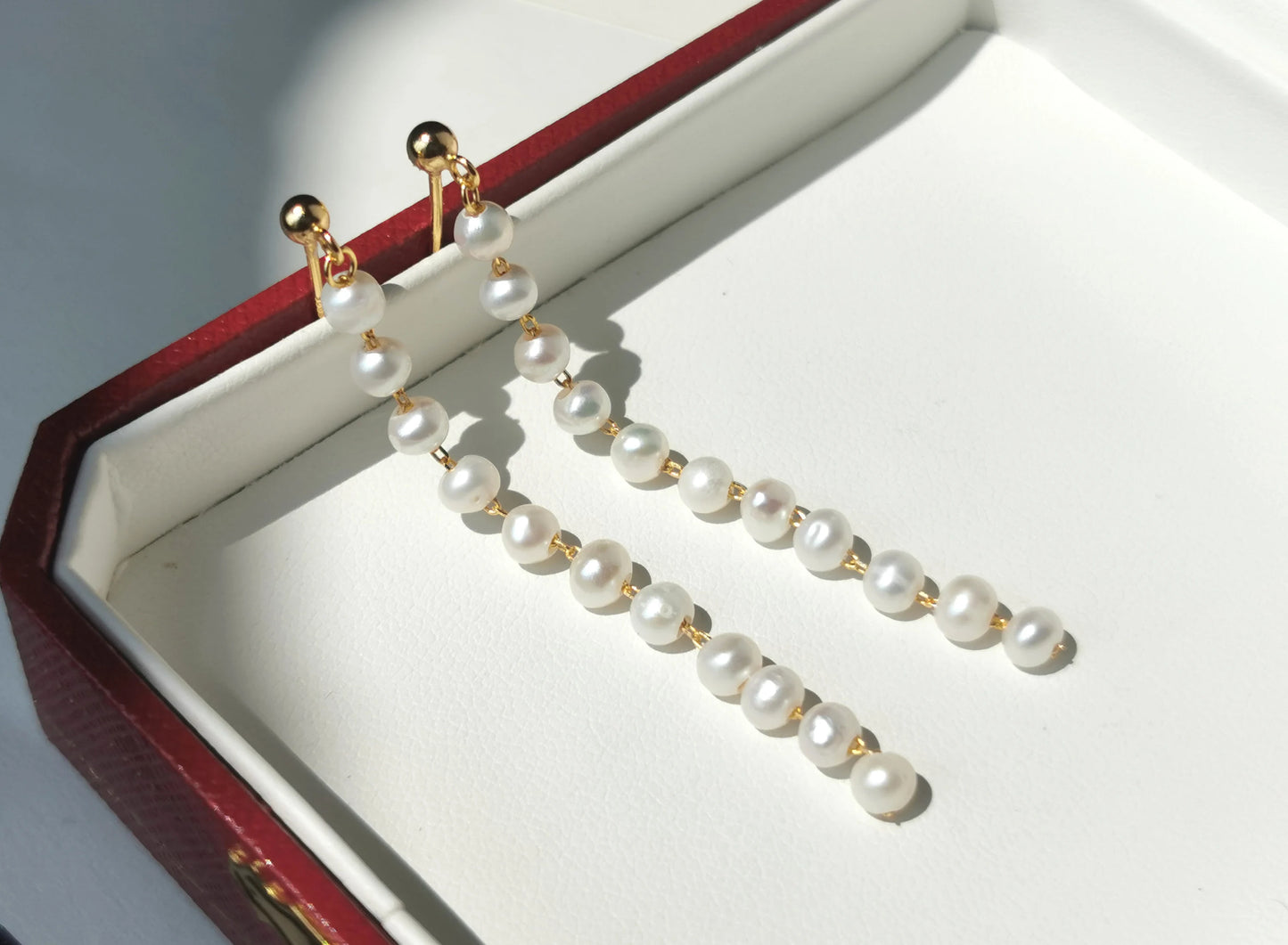 Handmade Freshwater Pearl Tassel Earrings - Crafted with Brass