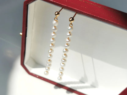 Handmade Freshwater Pearl Tassel Earrings - Crafted with Brass