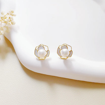 Freshwater Pearl Jewelry Set | Gold Earrings & Necklace |Bridal Gift