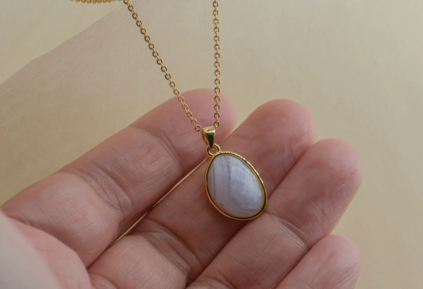 Teardrop Lapis Lazuli Necklace - Crafted with Blue Lace Agate, Apis Lazuli