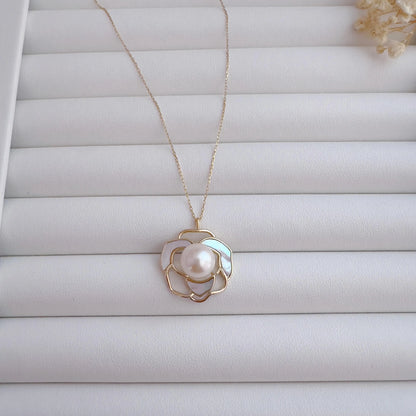 Freshwater Pearl Jewelry Set | Gold Earrings & Necklace |Bridal Gift