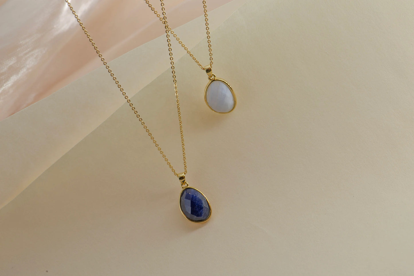 Teardrop Lapis Lazuli Necklace - Crafted with Blue Lace Agate, Apis Lazuli