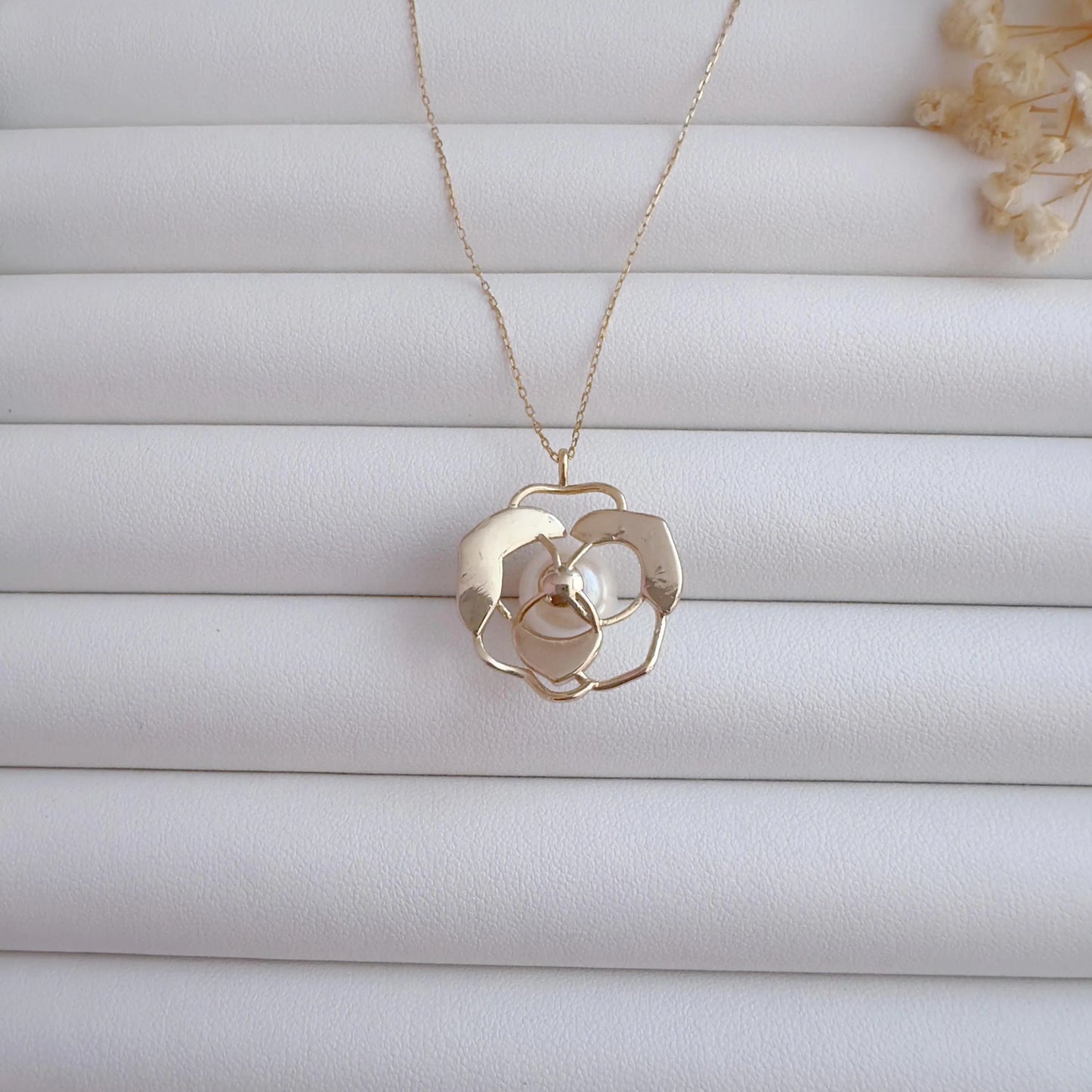 Freshwater Pearl Jewelry Set | Gold Earrings & Necklace |Bridal Gift