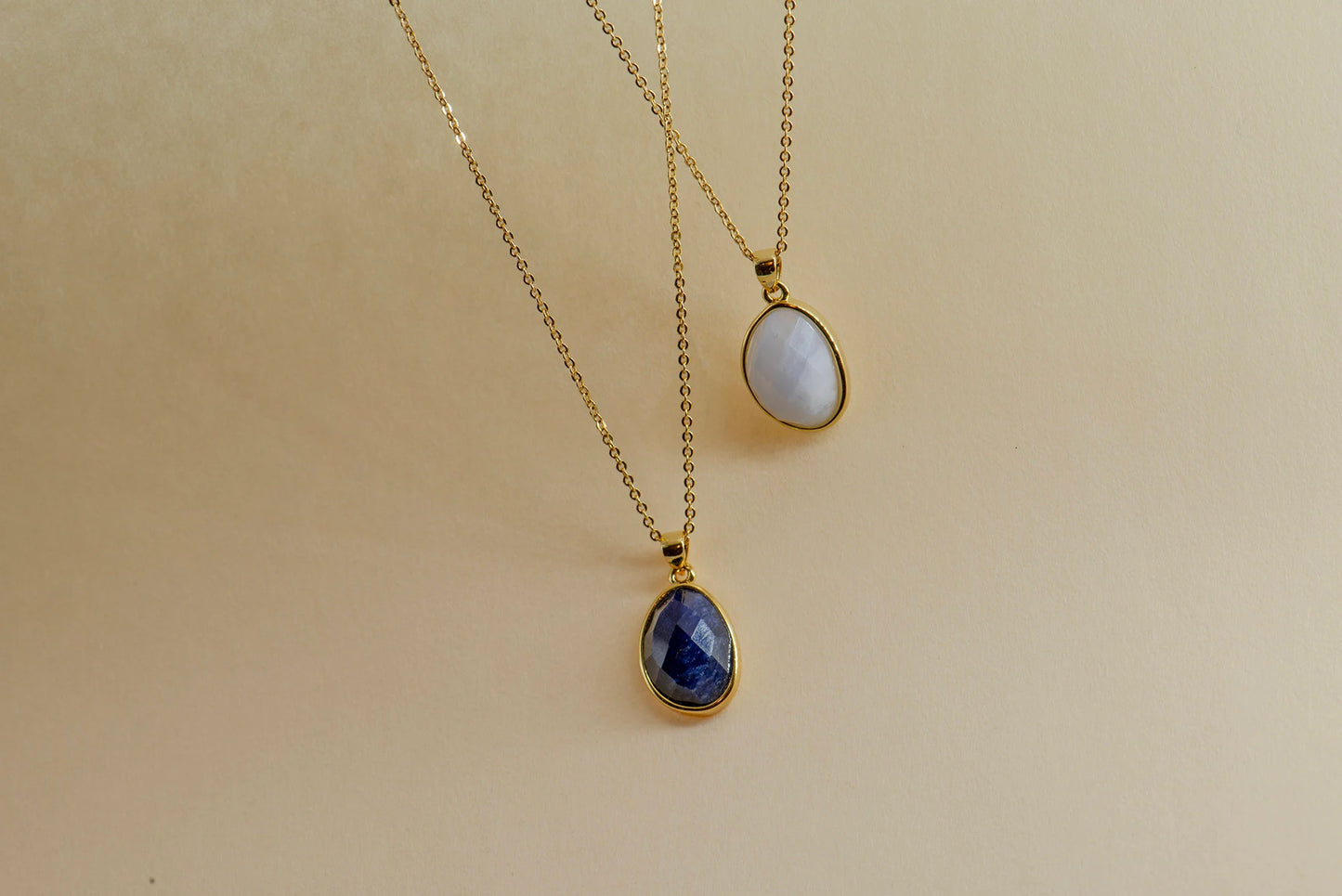 Teardrop Lapis Lazuli Necklace - Crafted with Blue Lace Agate, Apis Lazuli