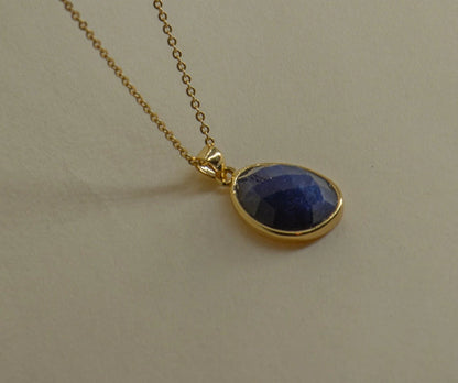 Teardrop Lapis Lazuli Necklace - Crafted with Blue Lace Agate, Apis Lazuli