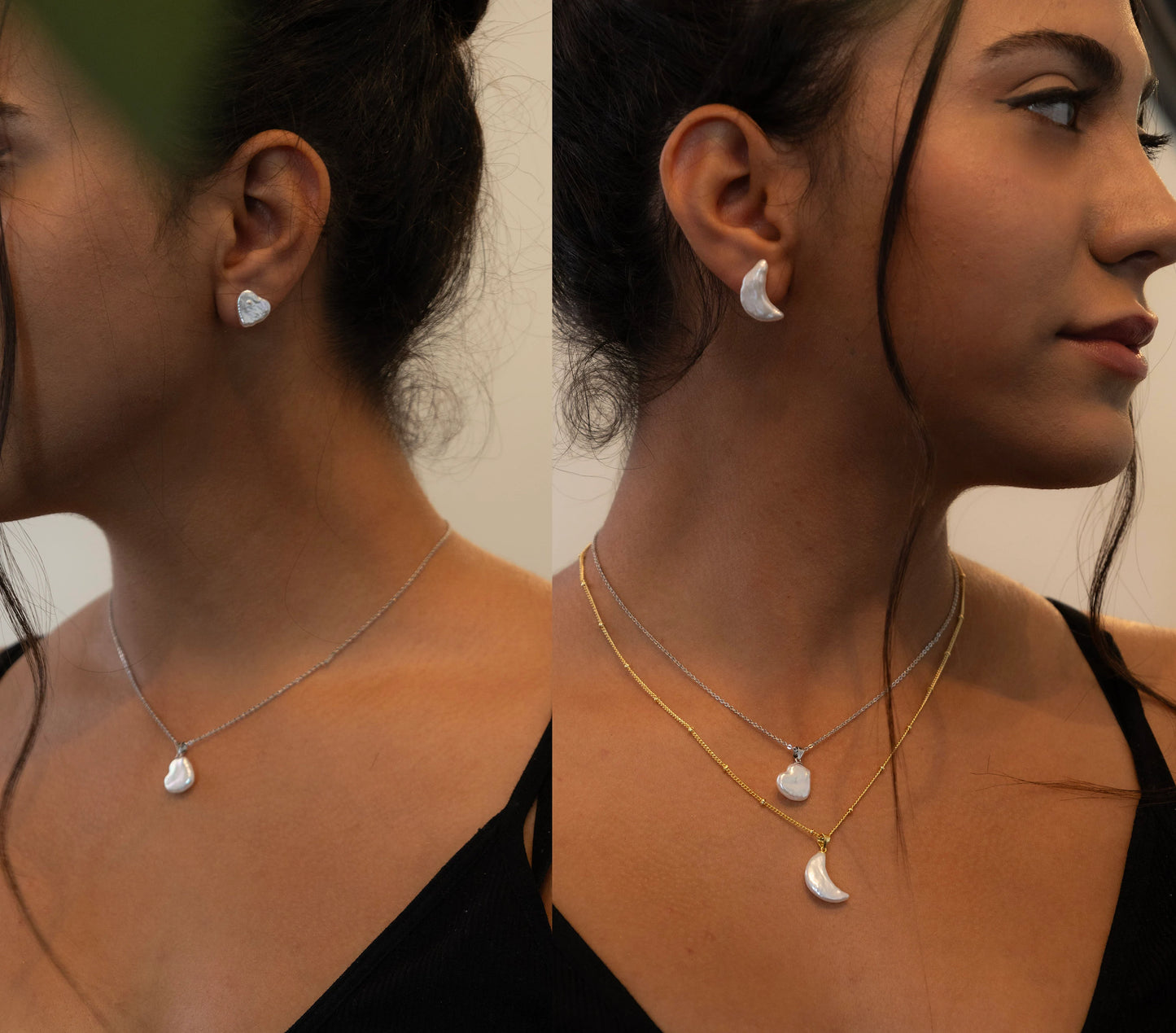 Handmade Sterling Silver Freshwater Pearl Stud Earrings - Crafted