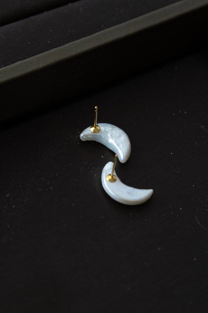 Handmade Sterling Silver Freshwater Pearl Stud Earrings - Crafted