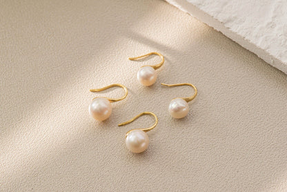 Freshwater Pearl Drop Earrings - Crafted with Silver