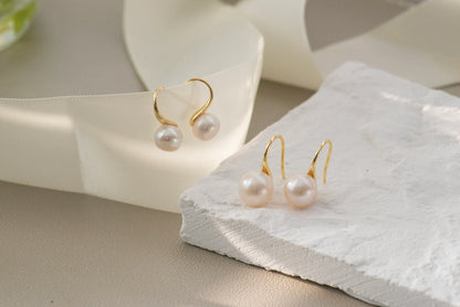 Freshwater Pearl Drop Earrings - Crafted with Silver