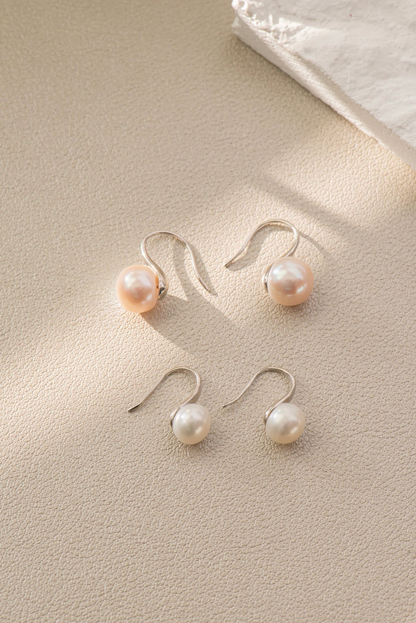 Freshwater Pearl Drop Earrings - Crafted with Silver