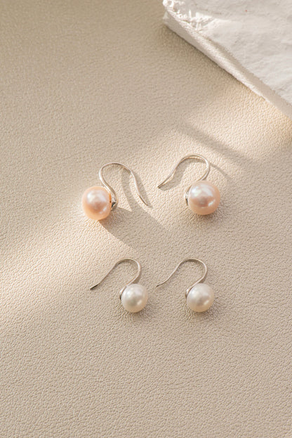 Freshwater Pearl Drop Earrings - Crafted with Silver