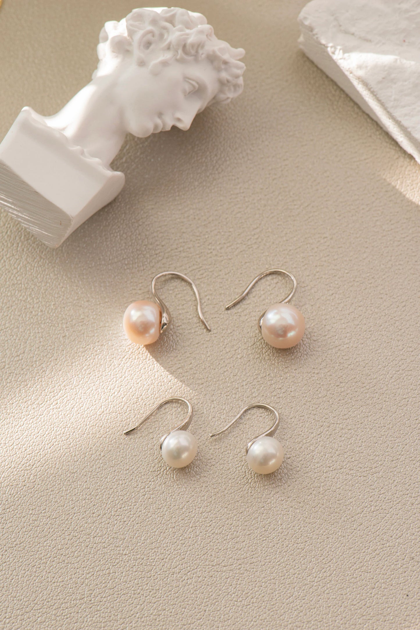 Freshwater Pearl Drop Earrings - Crafted with Silver