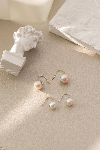 Freshwater Pearl Drop Earrings - Crafted with Silver