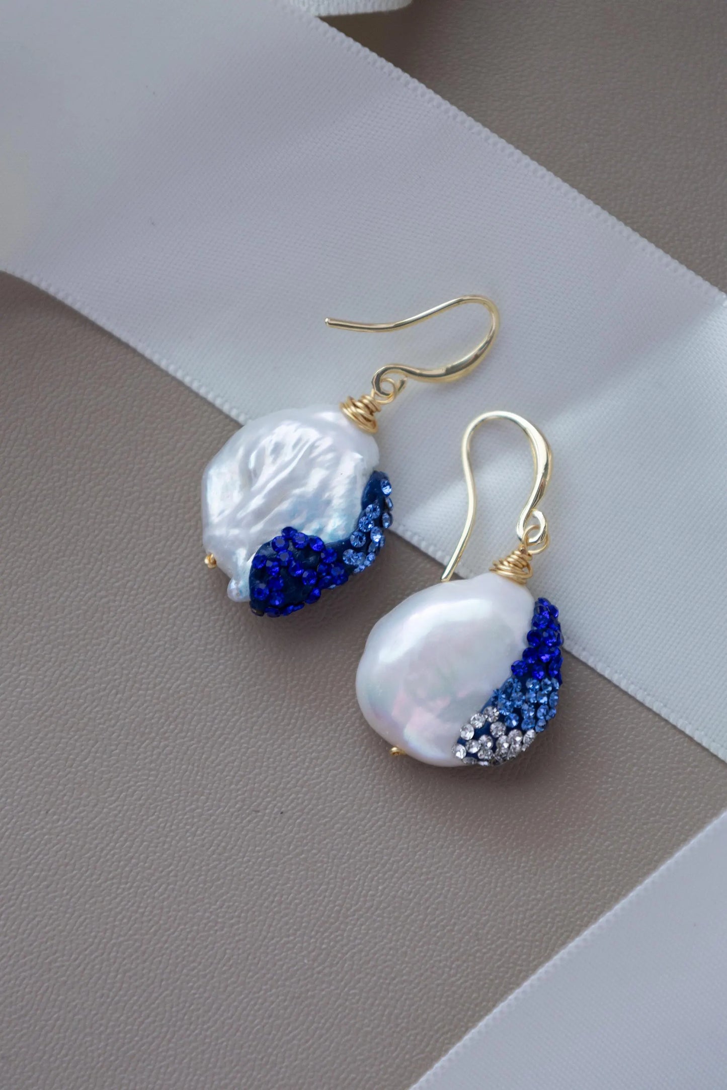 Freshwater Pearl Drop Earrings - Crafted with baroque pearl, natural stone