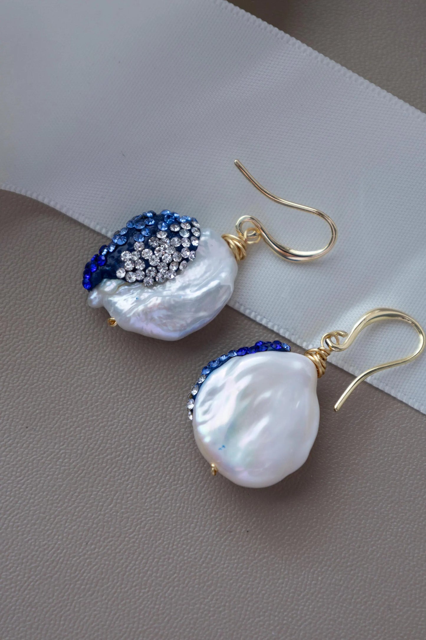 Freshwater Pearl Drop Earrings - Crafted with baroque pearl, natural stone