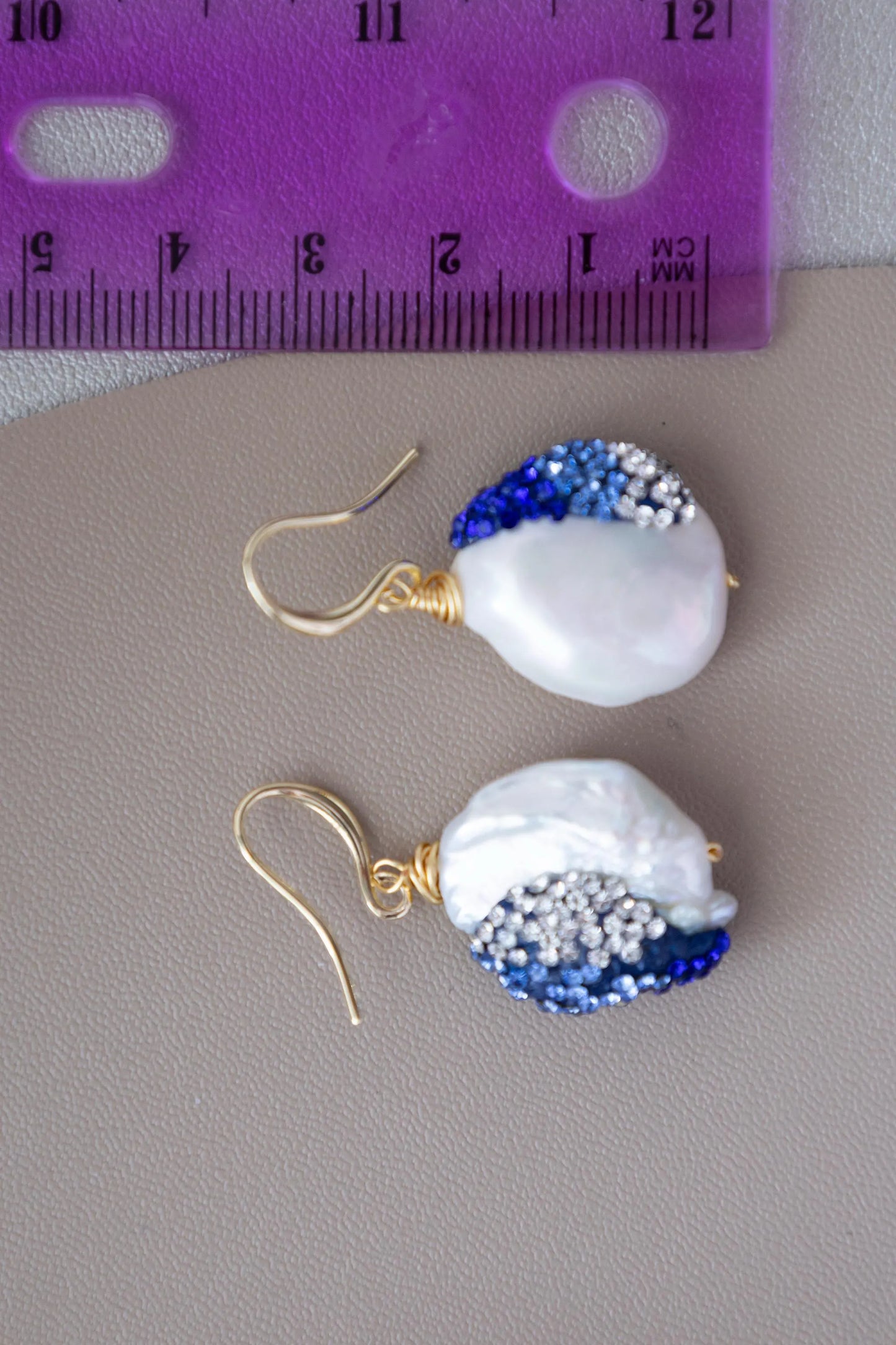Freshwater Pearl Drop Earrings - Crafted with baroque pearl, natural stone