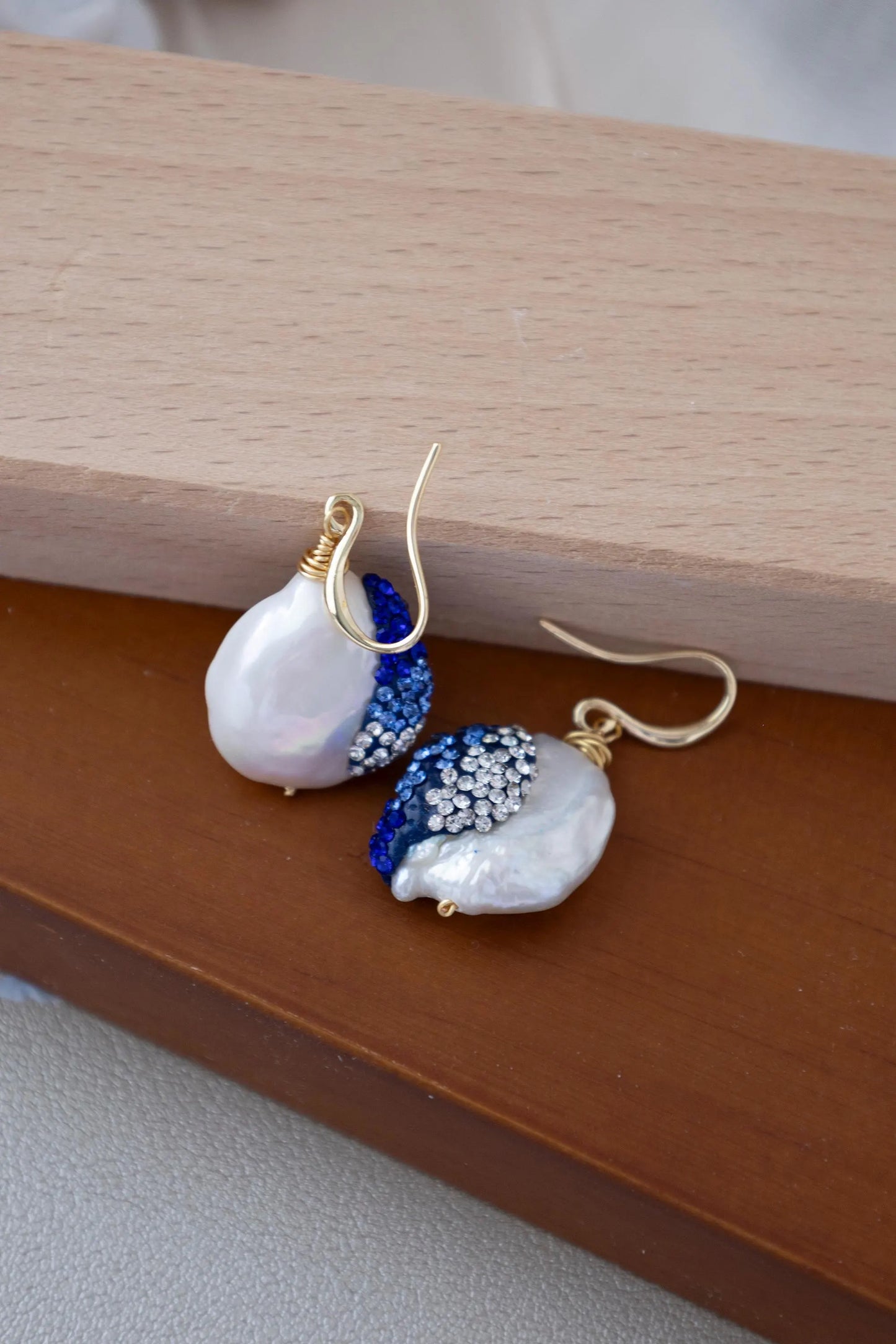 Freshwater Pearl Drop Earrings - Crafted with baroque pearl, natural stone