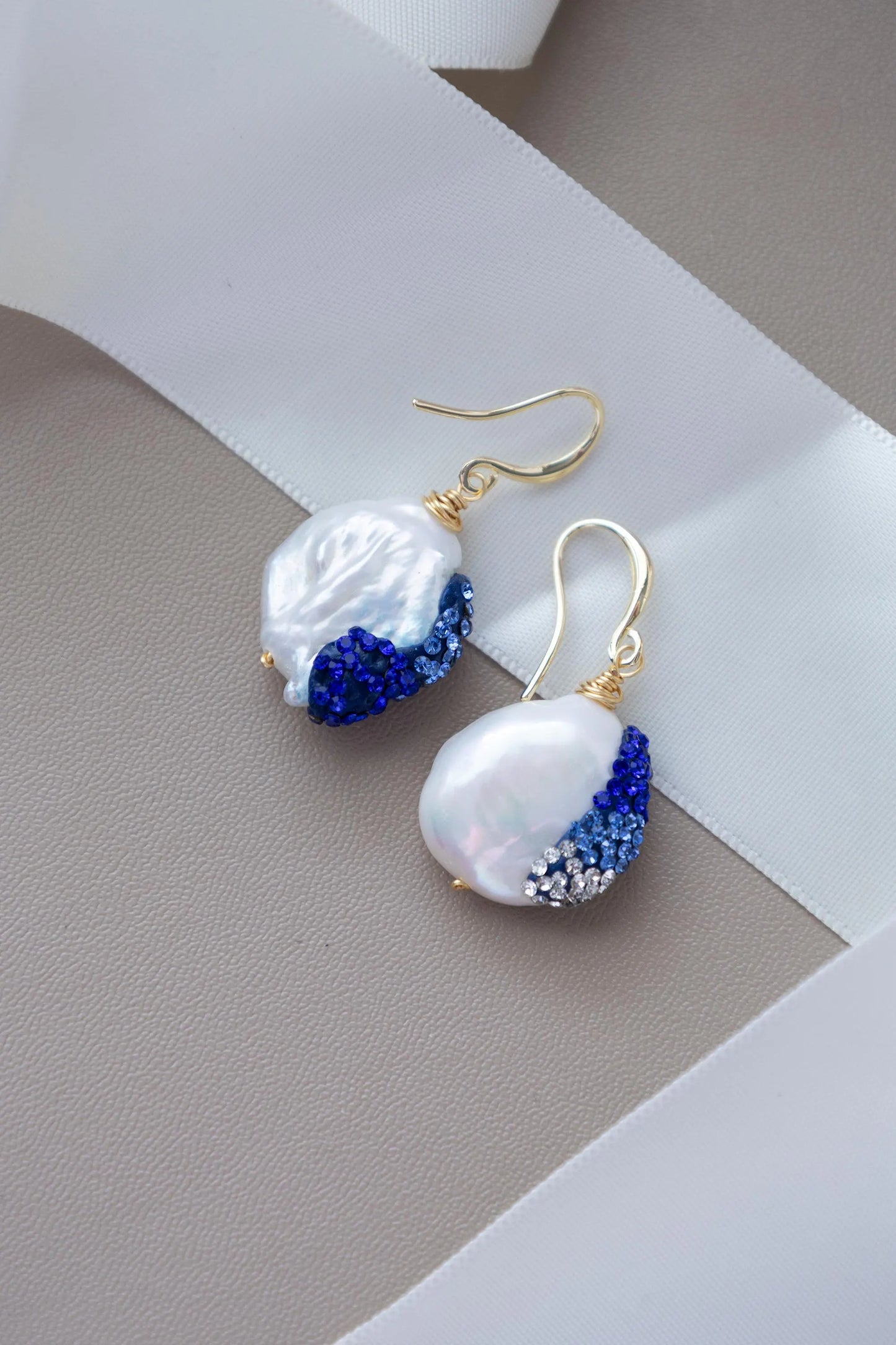 Freshwater Pearl Drop Earrings - Crafted with baroque pearl, natural stone