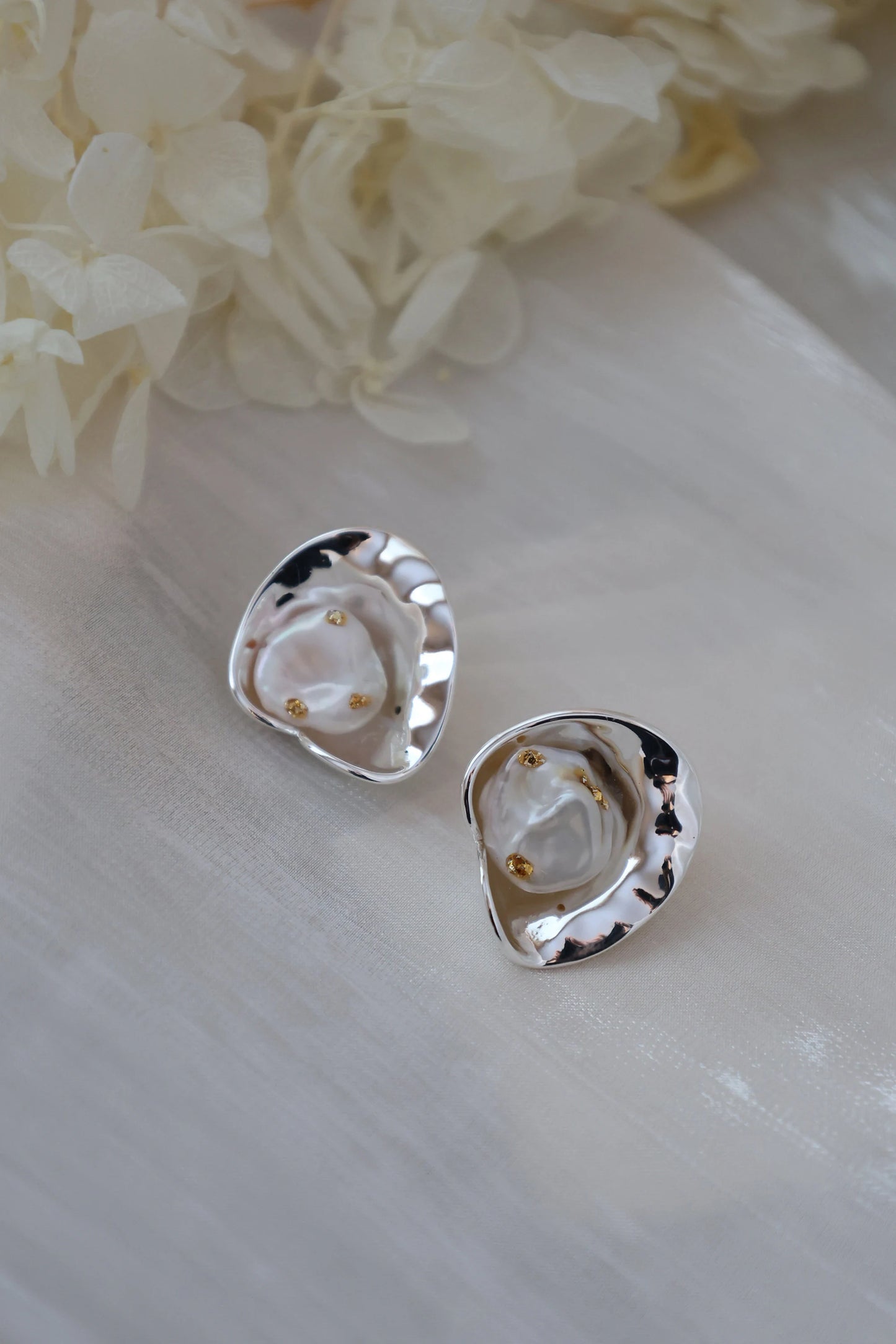 Vintage Style Baroque Pearl Earrings - Crafted with Brass