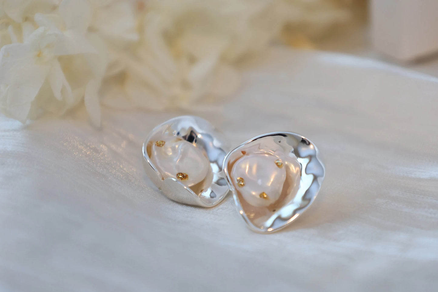 Vintage Style Baroque Pearl Earrings - Crafted with Brass