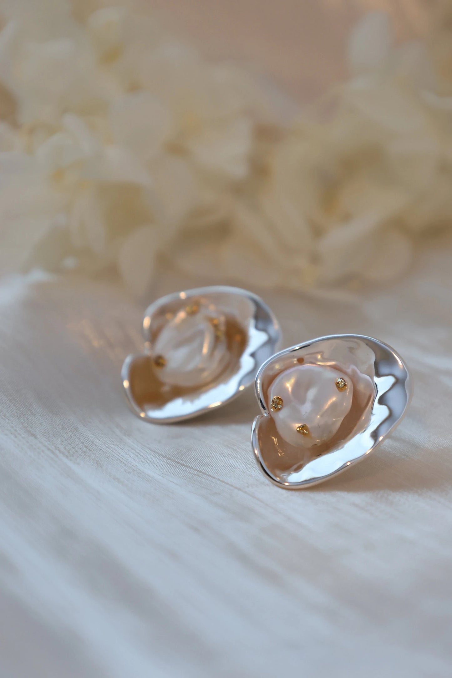 Vintage Style Baroque Pearl Earrings - Crafted with Brass