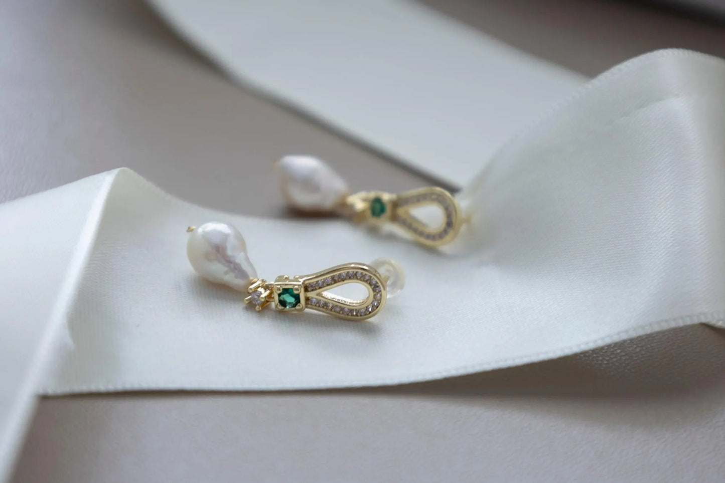 Baroque Pearl Drop Earrings - Crafted with baroque pearl, freshwater