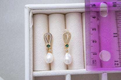 Baroque Pearl Drop Earrings - Crafted with baroque pearl, freshwater