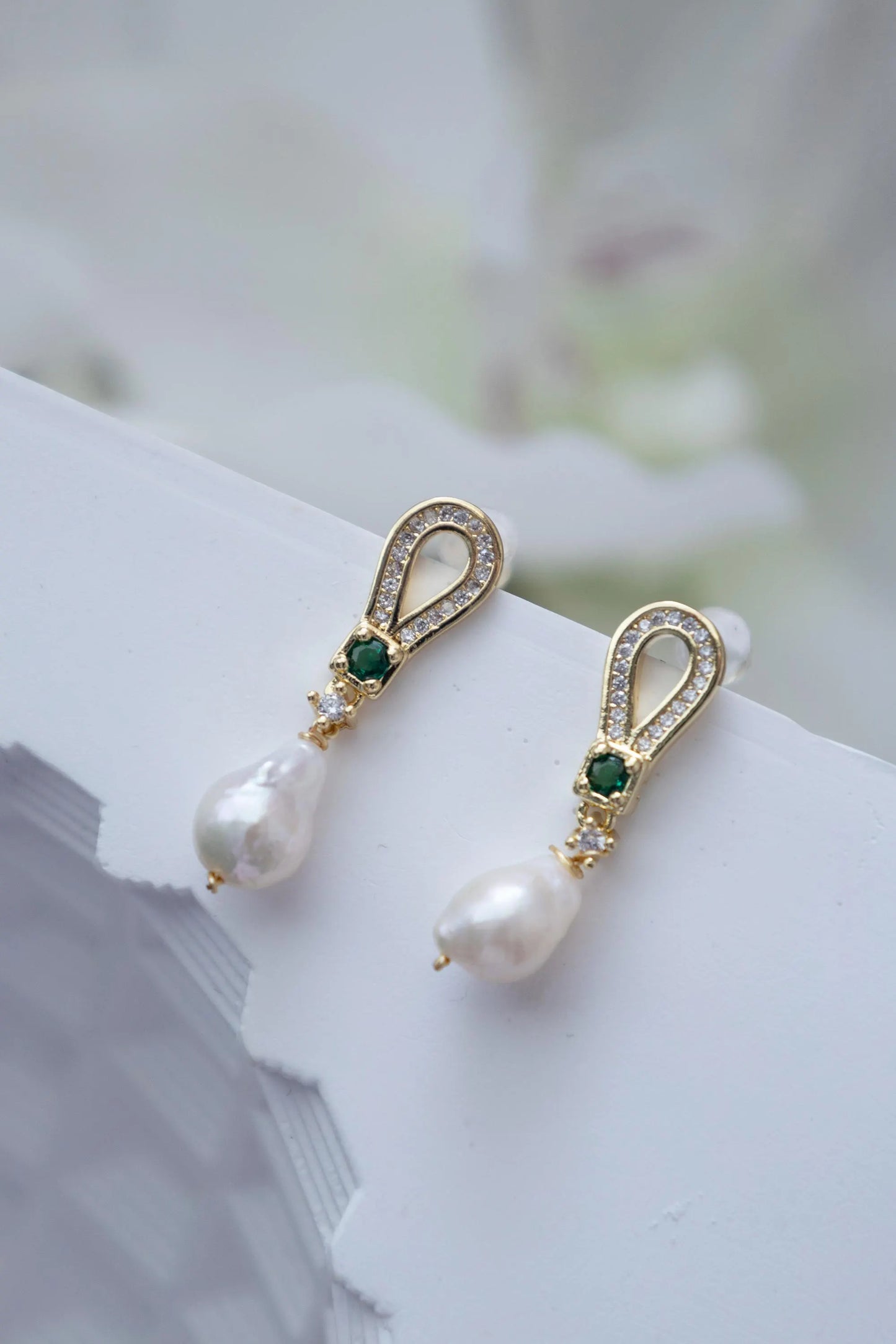 Baroque Pearl Drop Earrings - Crafted with baroque pearl, freshwater