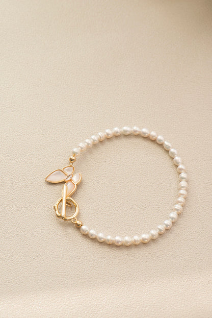 Handmade Pearl Bracelet - Crafted with Copper