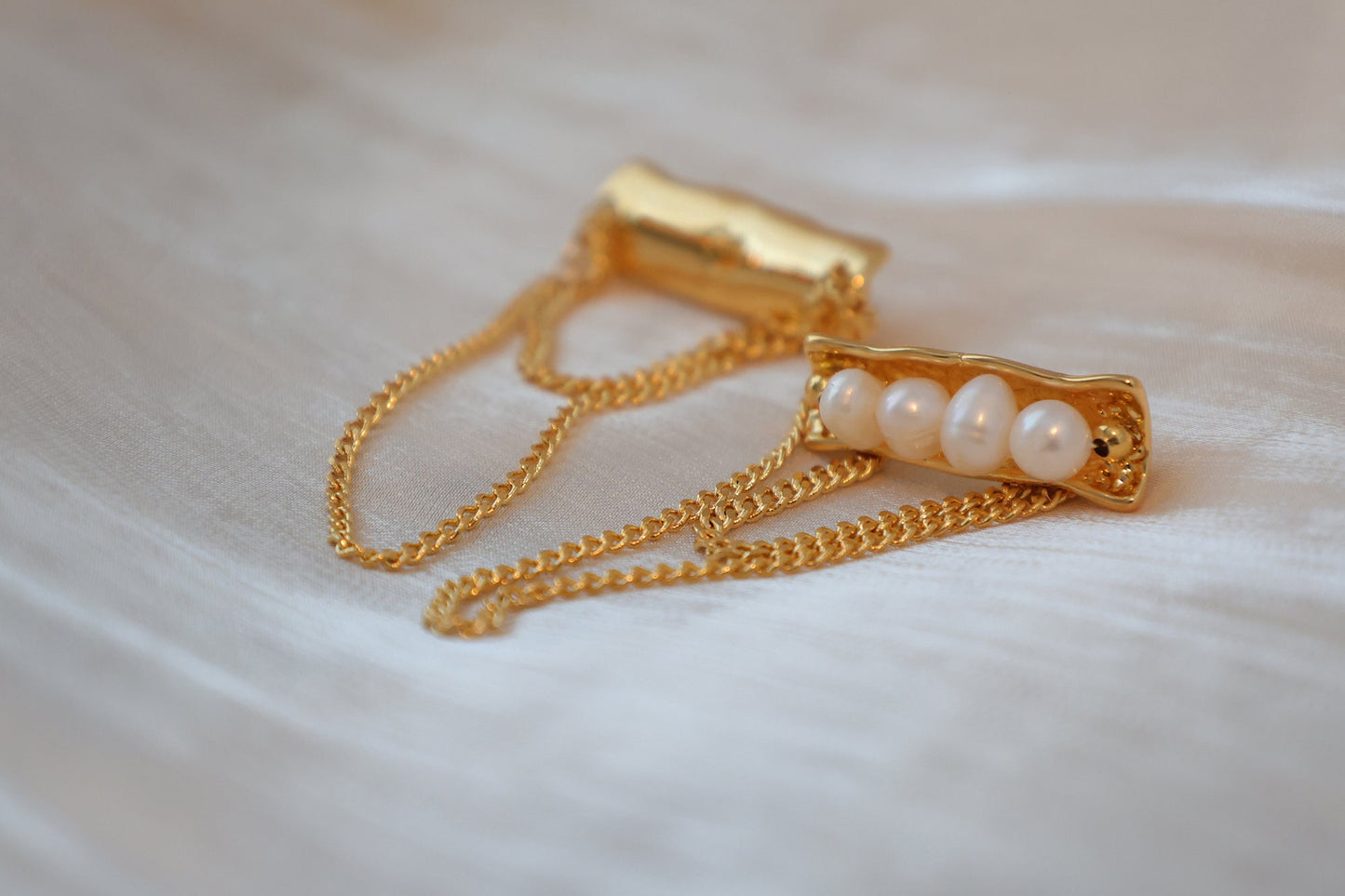 Gold Tassel Pearl Artisanal Earrings
