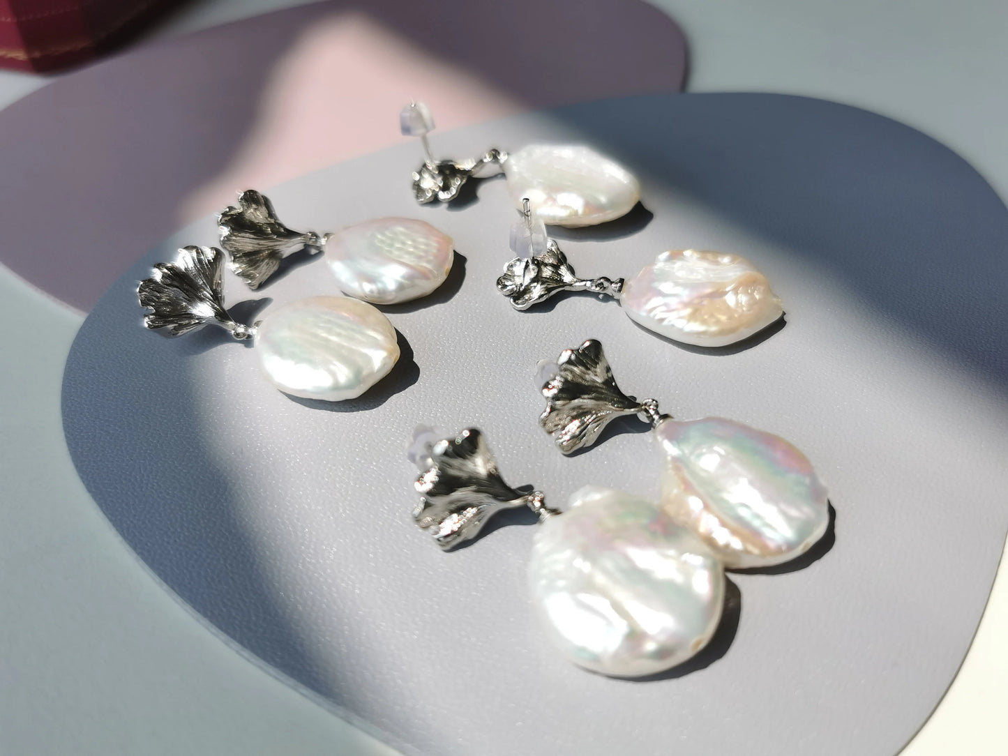 Handmade  fresh water pearl Earrings/Natural Gemstone Earrings/14K