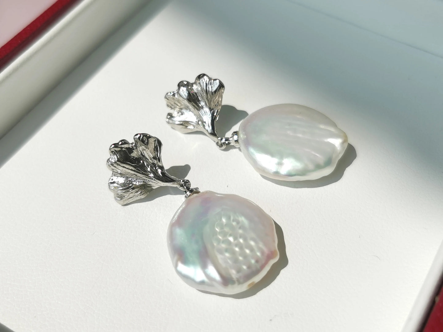 Handmade  fresh water pearl Earrings/Natural Gemstone Earrings/14K