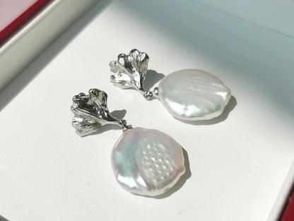 Handmade  fresh water pearl Earrings/Natural Gemstone Earrings/14K