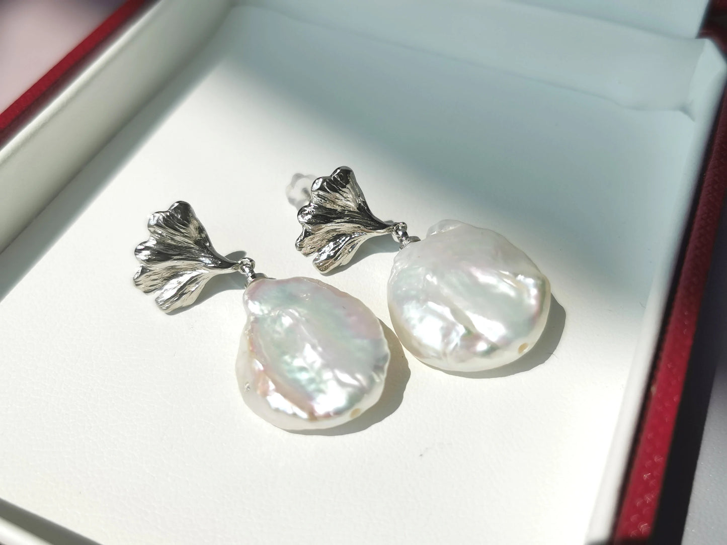 Handmade  fresh water pearl Earrings/Natural Gemstone Earrings/14K