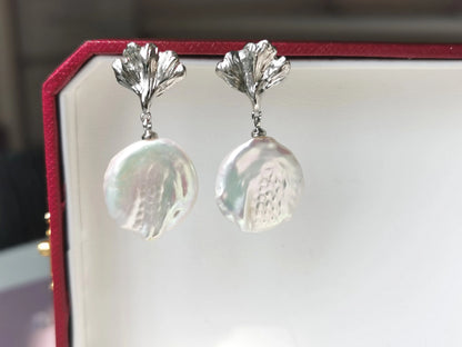Handmade  fresh water pearl Earrings/Natural Gemstone Earrings/14K