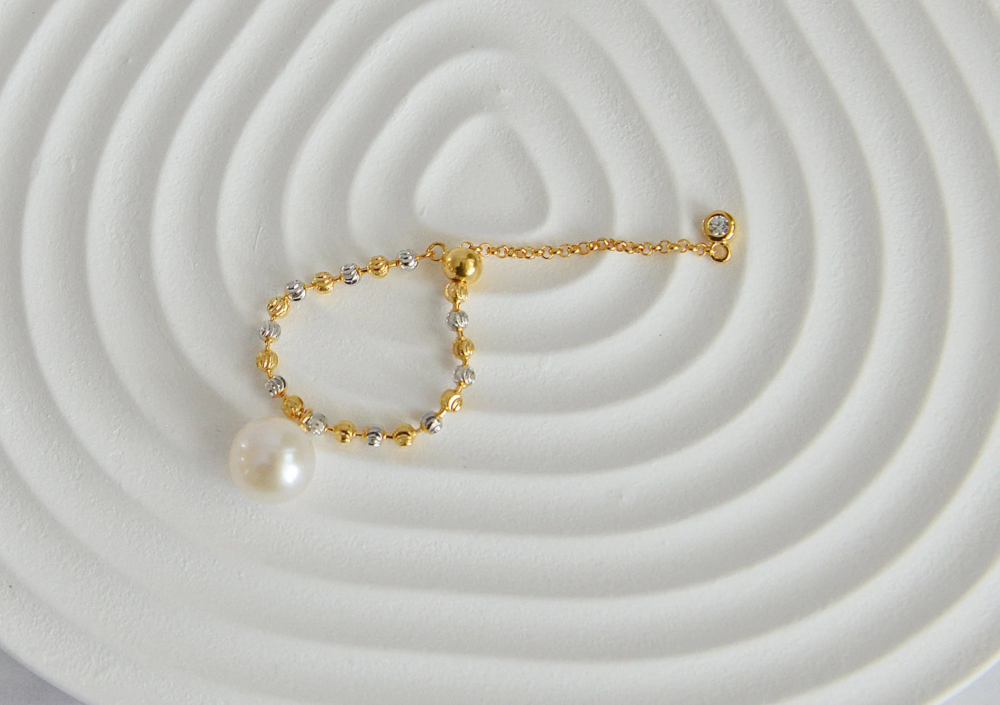 Handmade 18K Gold Plated Sterling Silver Pearl Ring - Crafted with