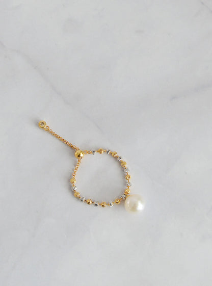Handmade 18K Gold Plated Sterling Silver Pearl Ring - Crafted with