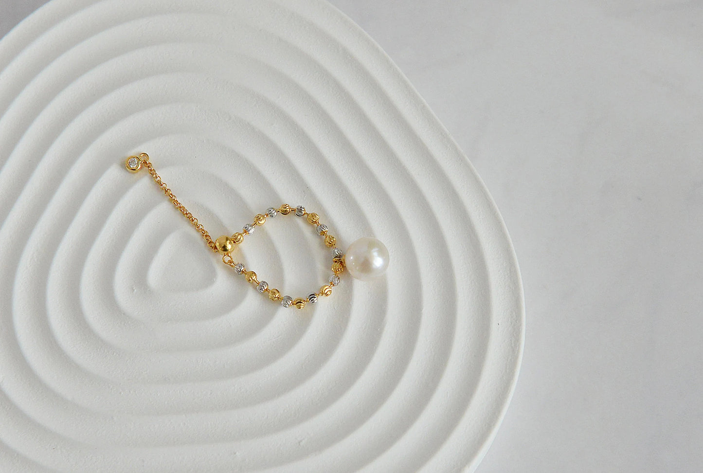 Handmade 18K Gold Plated Sterling Silver Pearl Ring - Crafted with