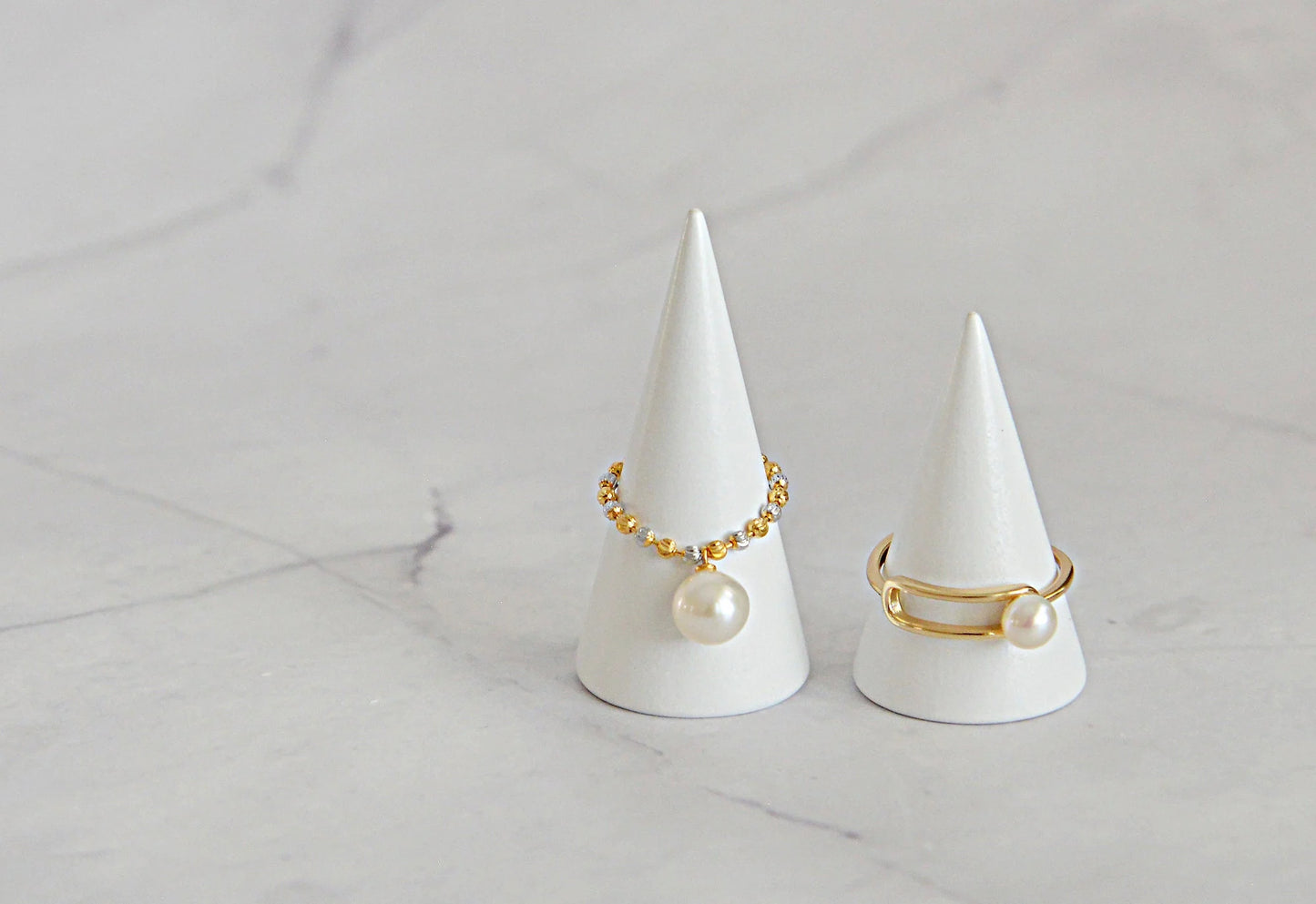 Handmade 18K Gold Plated Sterling Silver Pearl Ring - Crafted with