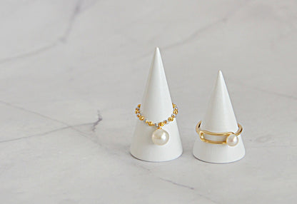 Handmade 18K Gold Plated Sterling Silver Pearl Ring - Crafted with