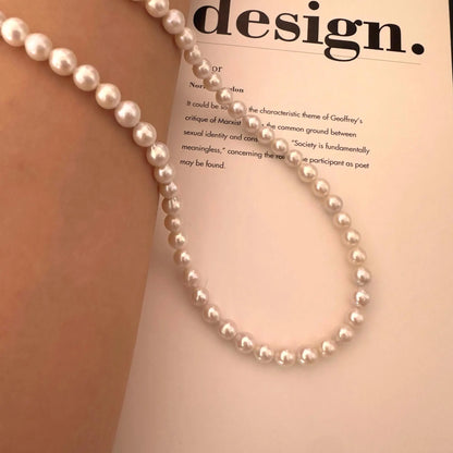 Handmade Pearl Necklace - Crafted with Sterling silver