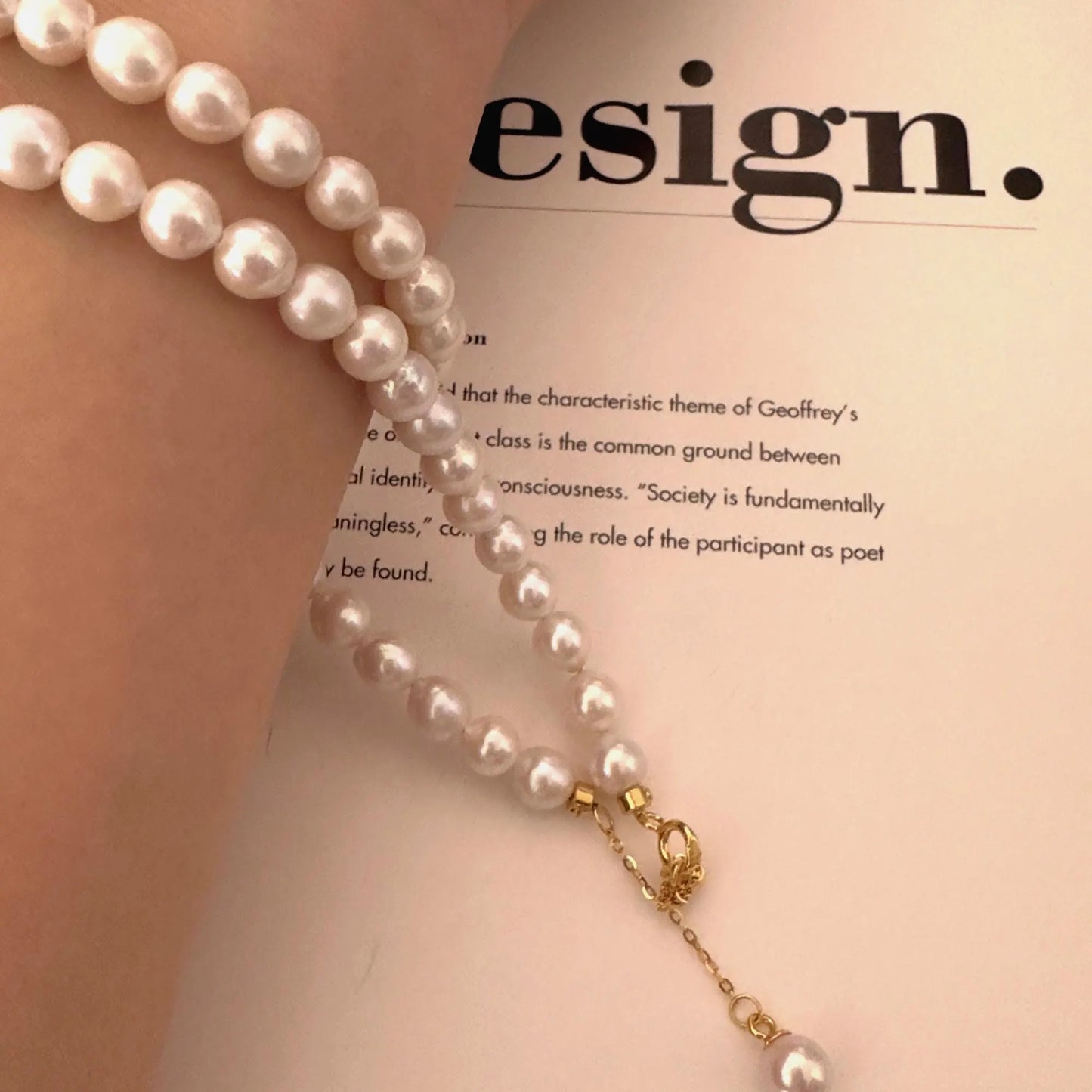 Handmade Pearl Necklace - Crafted with Sterling silver
