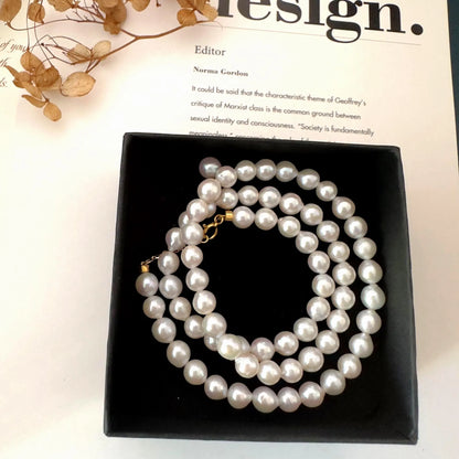 Handmade Pearl Necklace - Crafted with Sterling silver