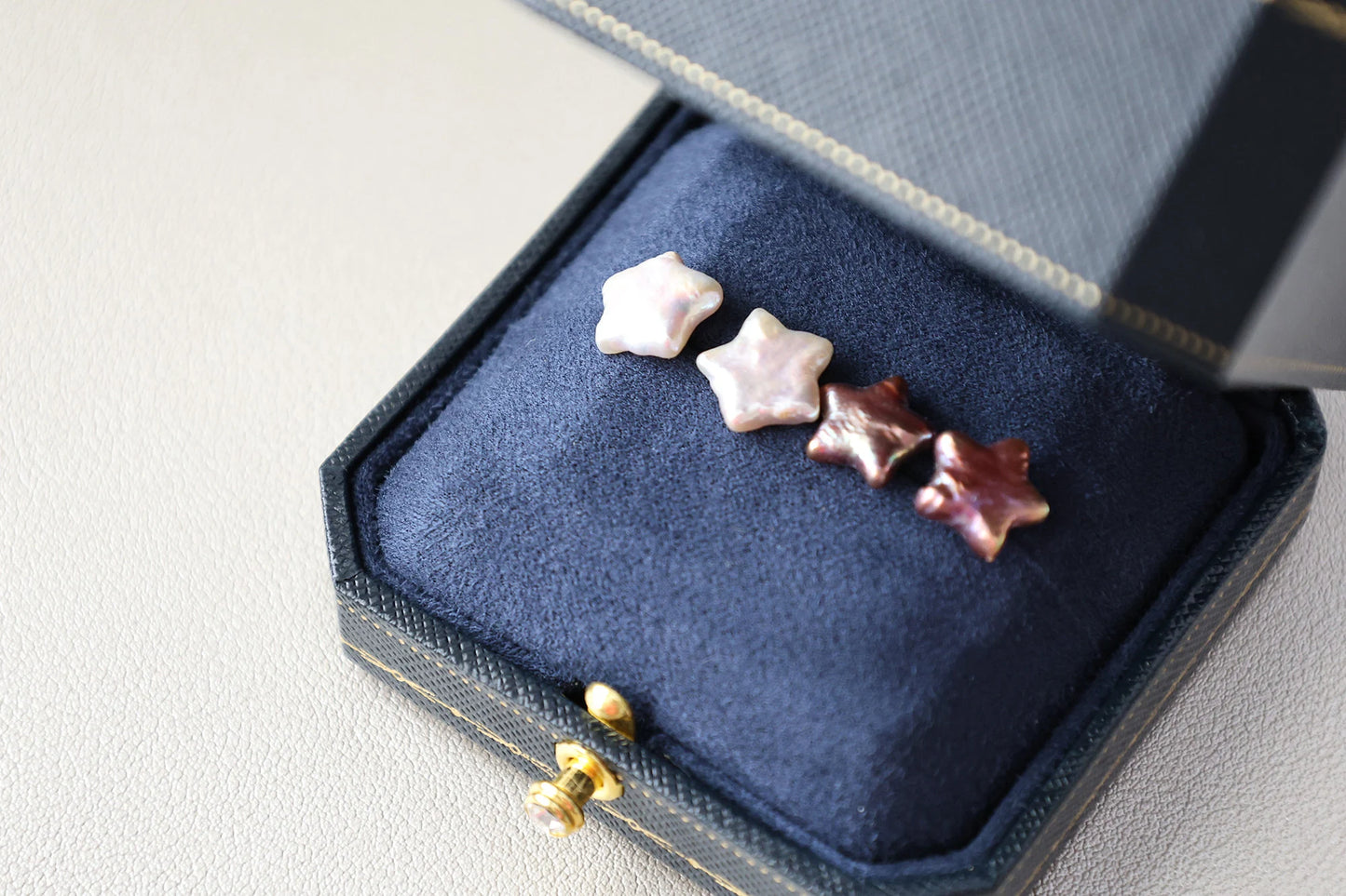 Star Baroque White Freshwater Pearl Stud Earrings Cute Star Shape