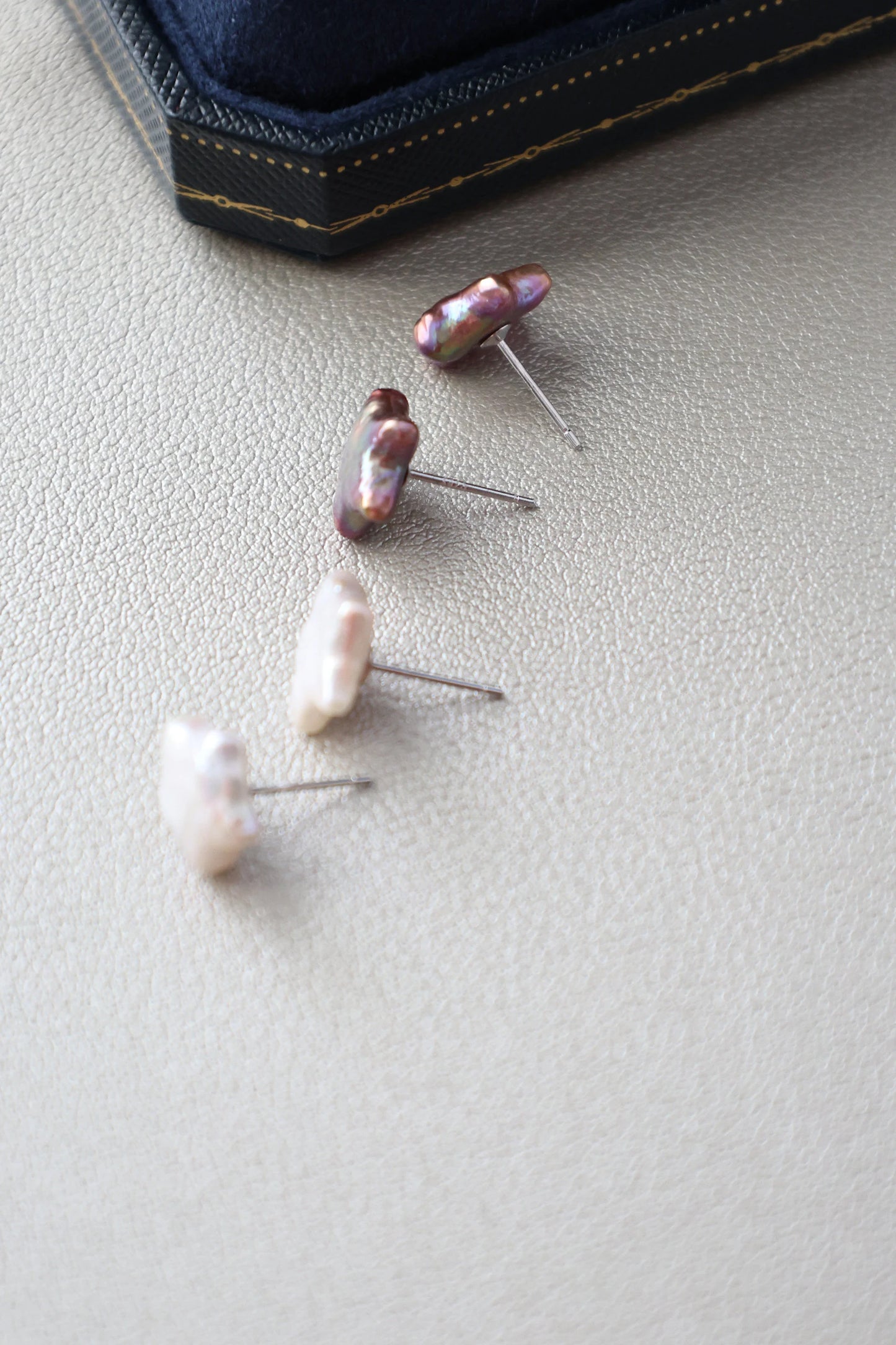 Star Baroque White Freshwater Pearl Stud Earrings Cute Star Shape