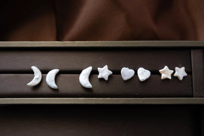 Star Baroque White Freshwater Pearl Stud Earrings Cute Star Shape