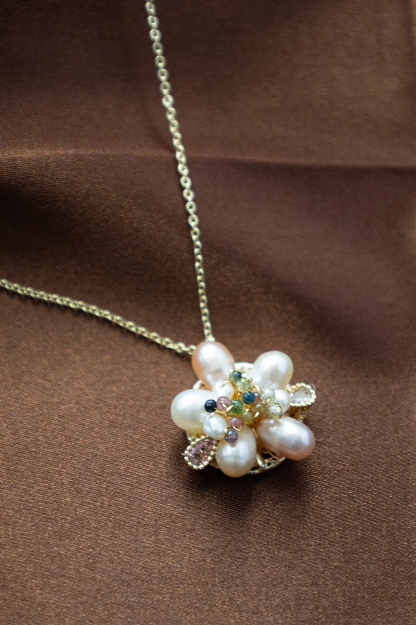 Handmade Pearl Flower Jewelry Set - Crafted with natural pearl,