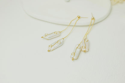 Gold Baroque Pearl Drop Earrings - Crafted with Brass