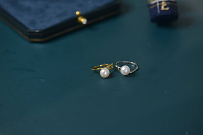 Dainty Sterling Silver Pearl Ring